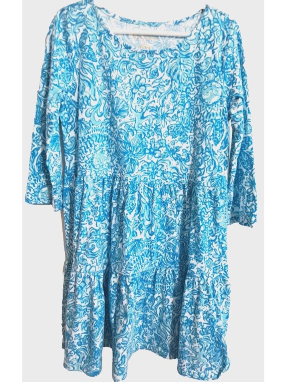 Lilly Pulitzer Girls M (6-7) Multicolor Long Sleeve A-Line Ruffled Fairycore